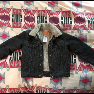 Kids Levi’s Black Corduroy Sherpa Jacket